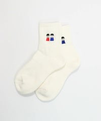 ピコ刺繍リブソックス（ホワイト）