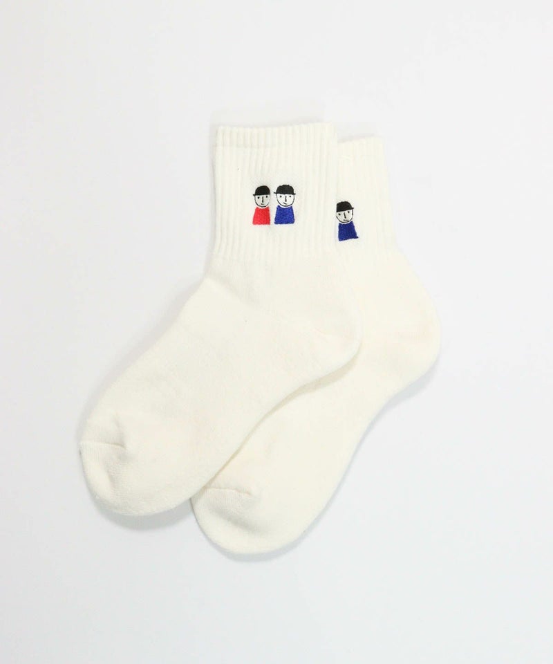 ピコ刺繍リブソックス（ホワイト）