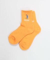 ゴルフピコ刺繍リブソックス（ライトオレンジ）