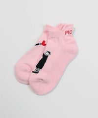 ピコイラストくるぶしソックス（ピンク）