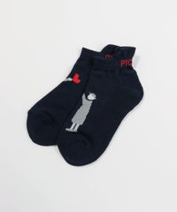 ピコイラストくるぶしソックス（ネイビー）