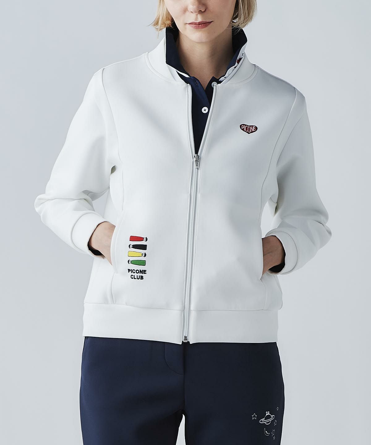 【美品】ピッコーネクラブ メッシュジップアップカーディガン ゴルフウェア 黒 L ピッコーネクラブ ジャケット - 30代・40代・50代・60代からのゴルフ