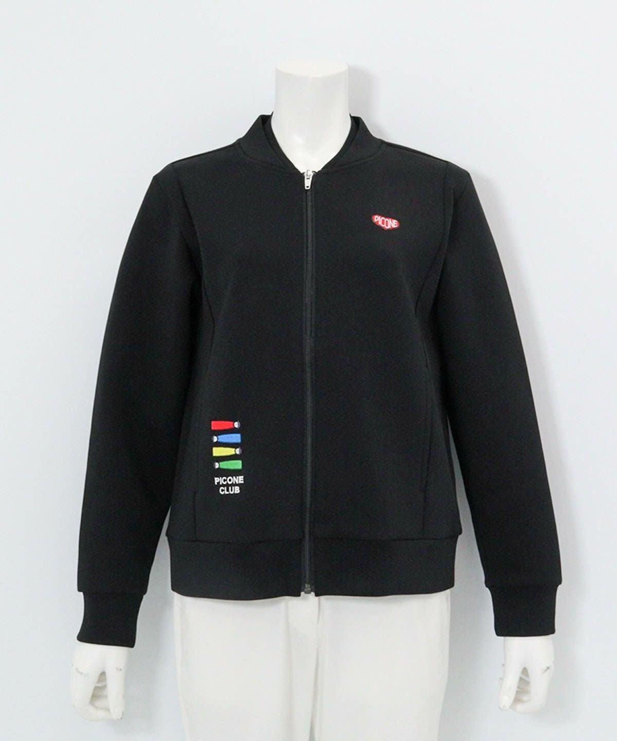 ポイント刺繍ダンボールブルゾン（ブラック）