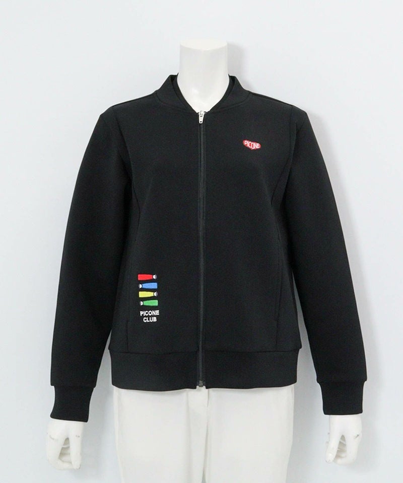 ポイント刺繍ダンボールブルゾン（ブラック）