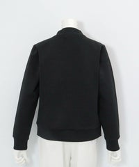 ポイント刺繍ダンボールブルゾン後（ブラック）