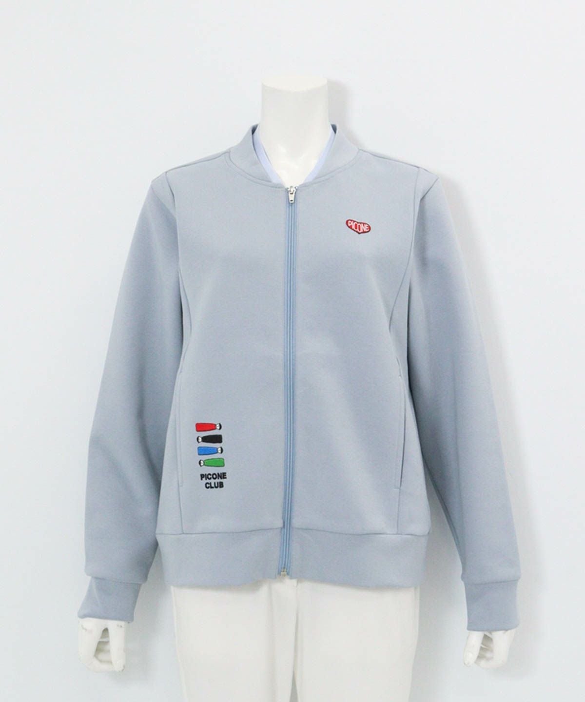 ポイント刺繍ダンボールブルゾン（ライトブルー）