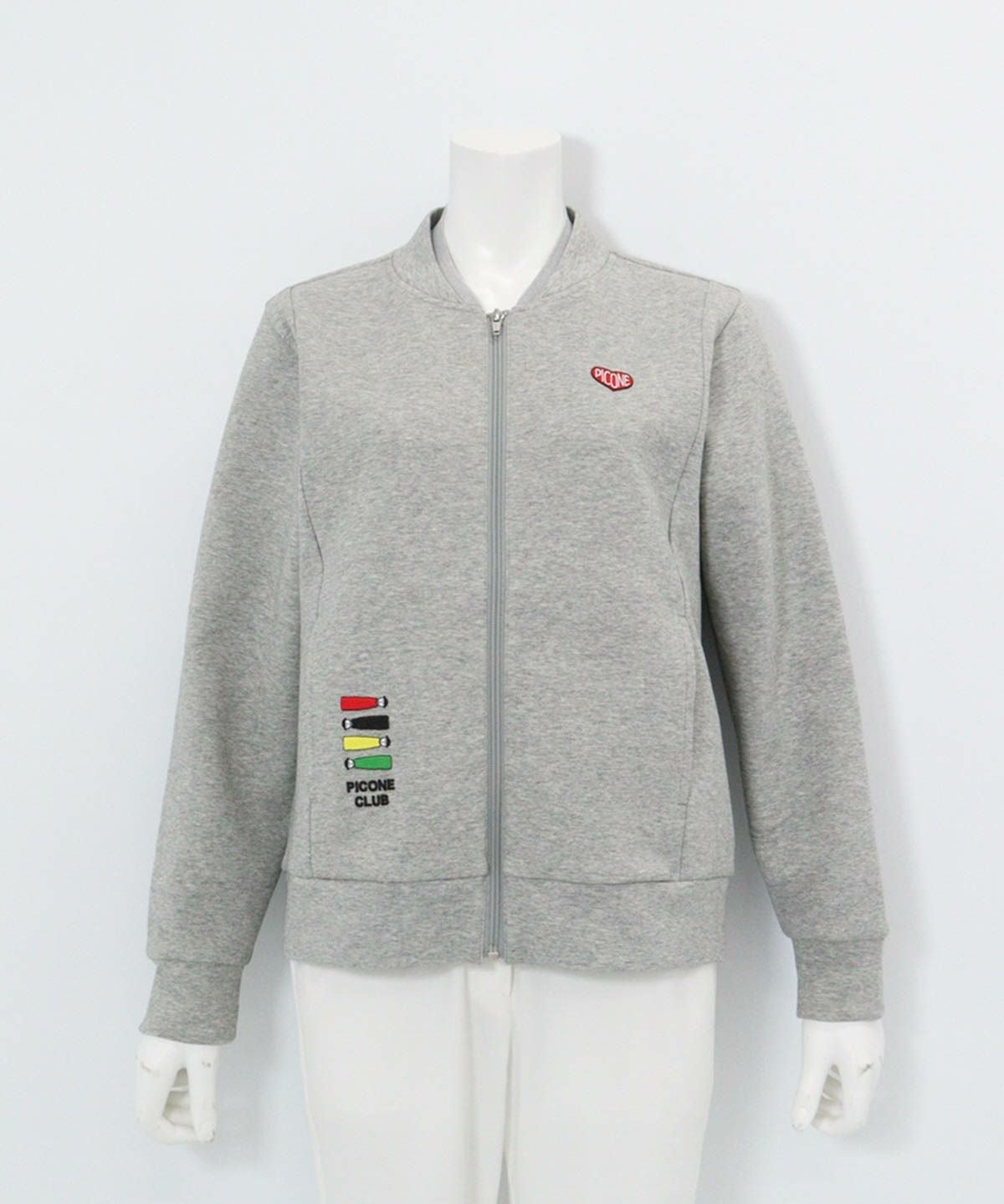 ポイント刺繍ダンボールブルゾン（ライトグレー）