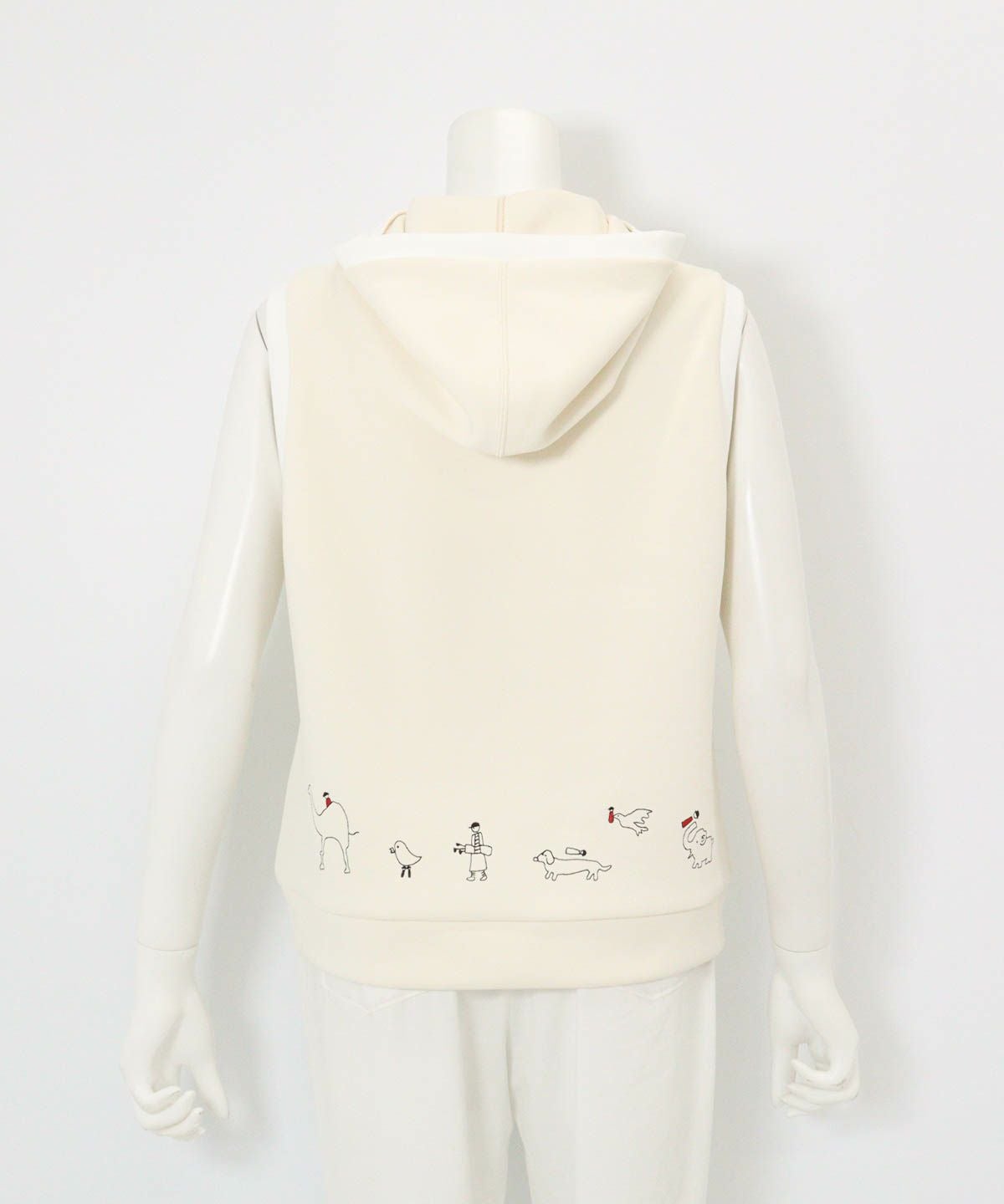 フード付UVダンボールベスト後（ベージュ）