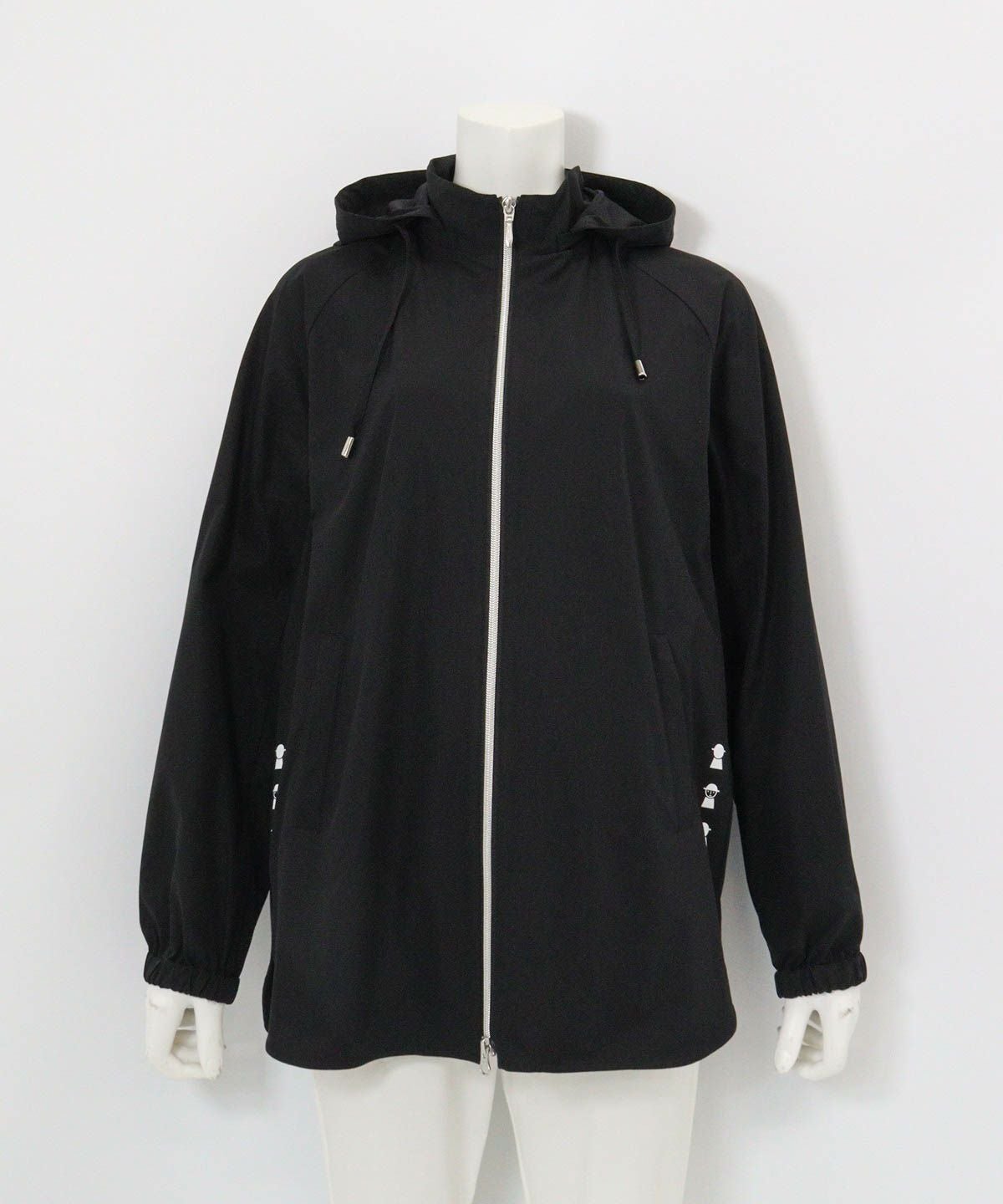 UV撥水フード付ジップブルゾン（ブラック）