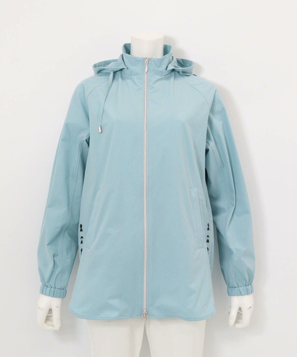 UV撥水フード付ジップブルゾン（ライトブルー）