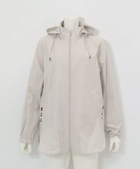 UV撥水フード付ジップブルゾン（ライトグレー）