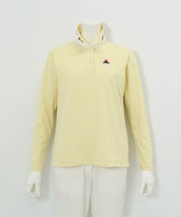 襟裏プリントUV速乾長袖ポロシャツ（イエロー）
