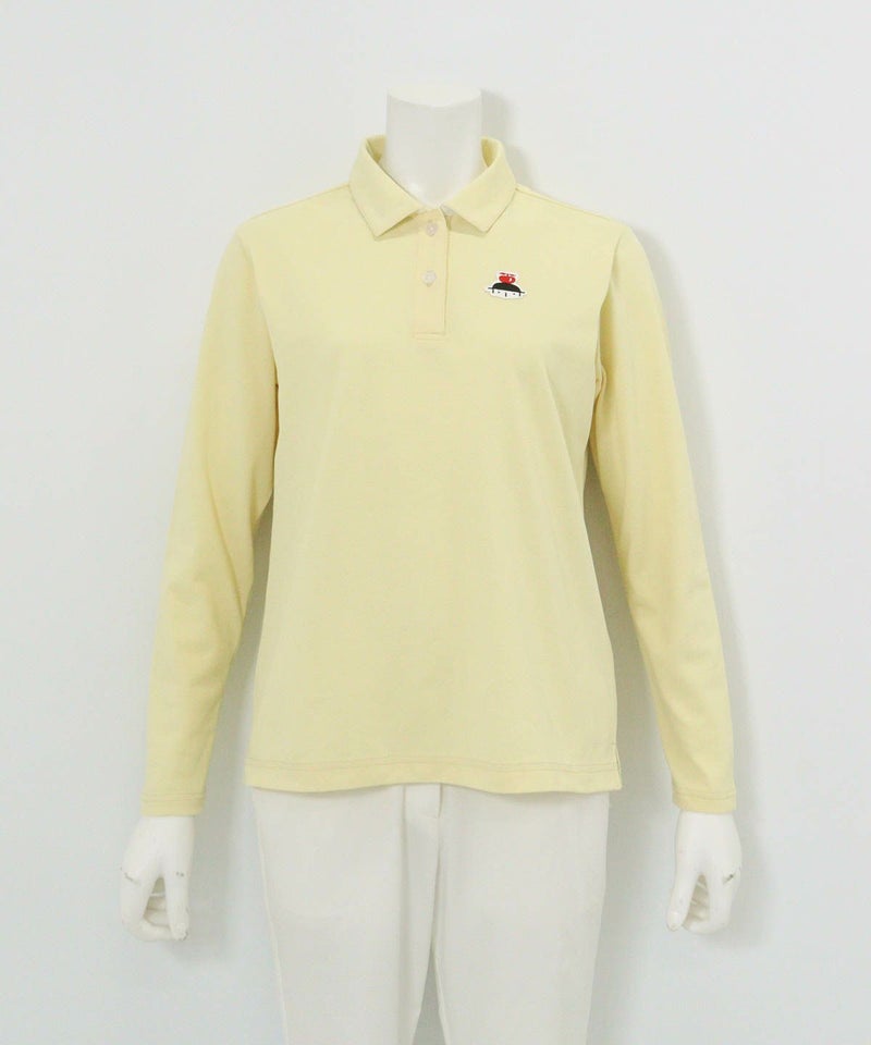 襟裏プリントUV速乾長袖ポロシャツ（イエロー）