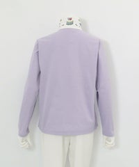 襟裏プリントUV速乾長袖ポロシャツ後（ライトパープル）