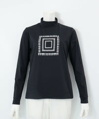 UV速乾ピコスクエア柄プルオーバー（ブラック）