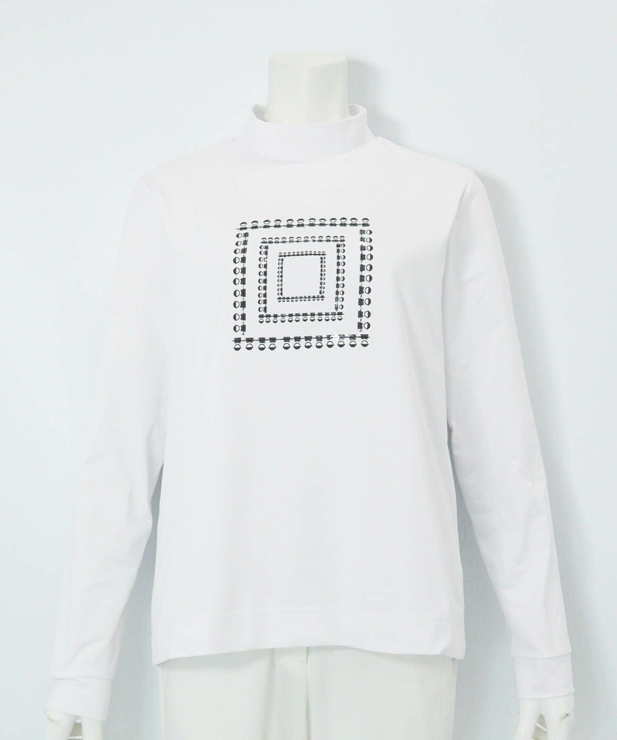 UV速乾ピコスクエア柄プルオーバー（ホワイト）