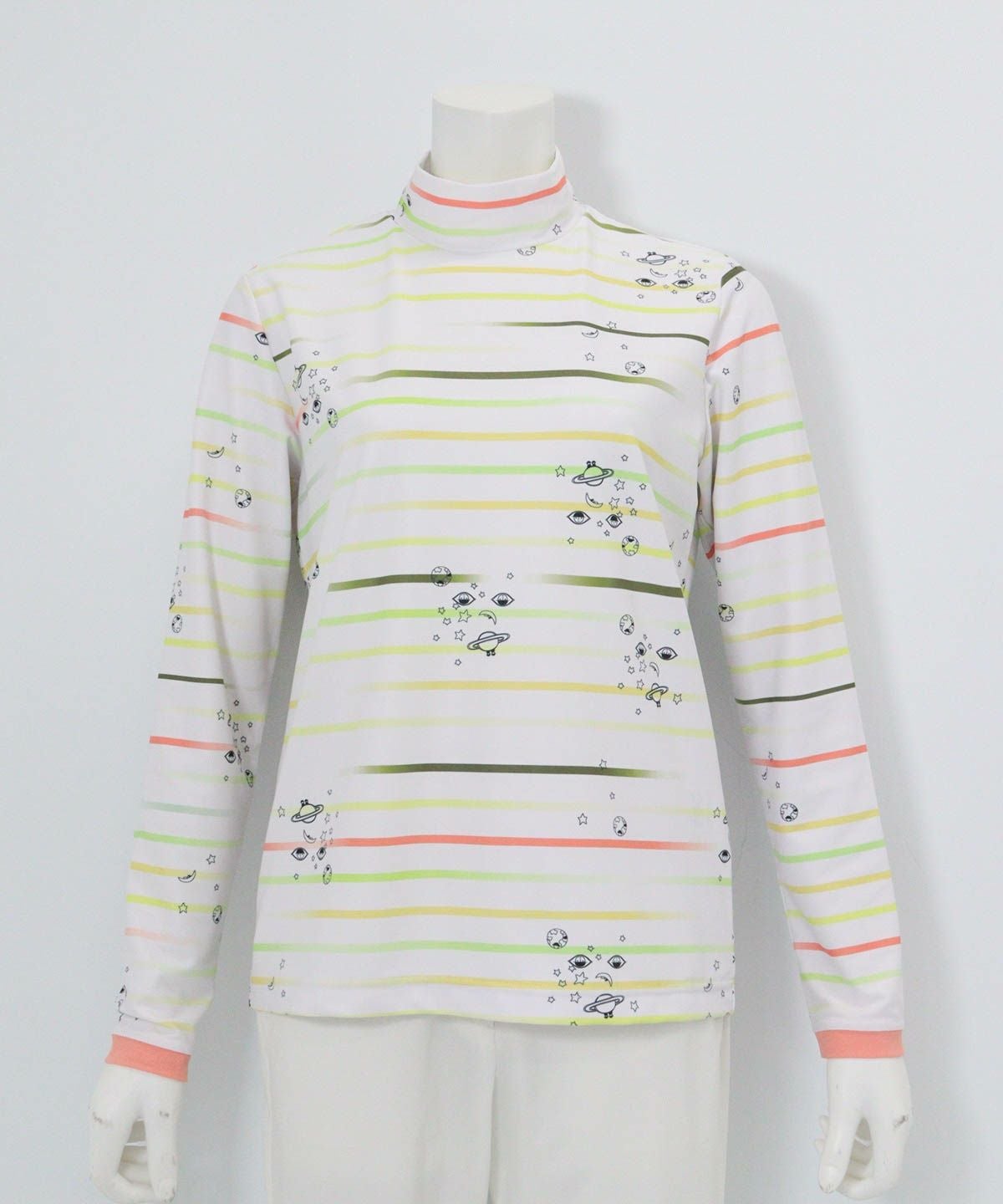 マルチボーダー総柄プルオーバー（オレンジ）