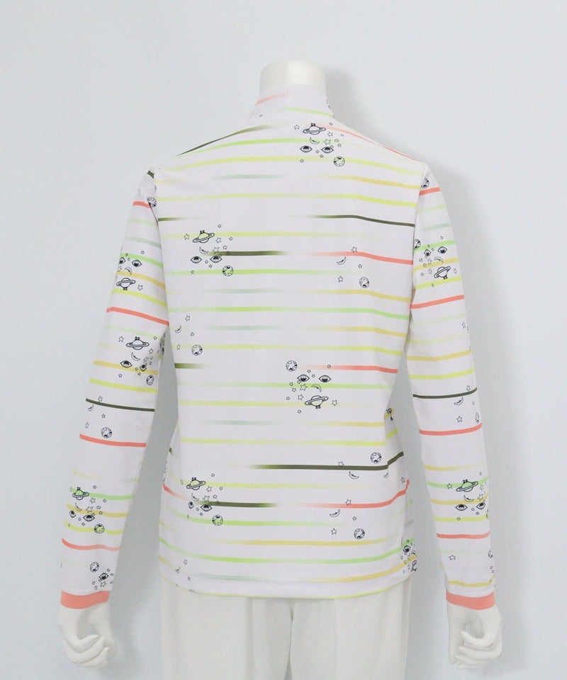 マルチボーダー総柄プルオーバー後（オレンジ）