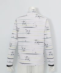 マルチボーダー総柄プルオーバー後（グレー）