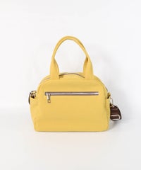 立体ポケットボストン型バッグ（イエロー）後ろ