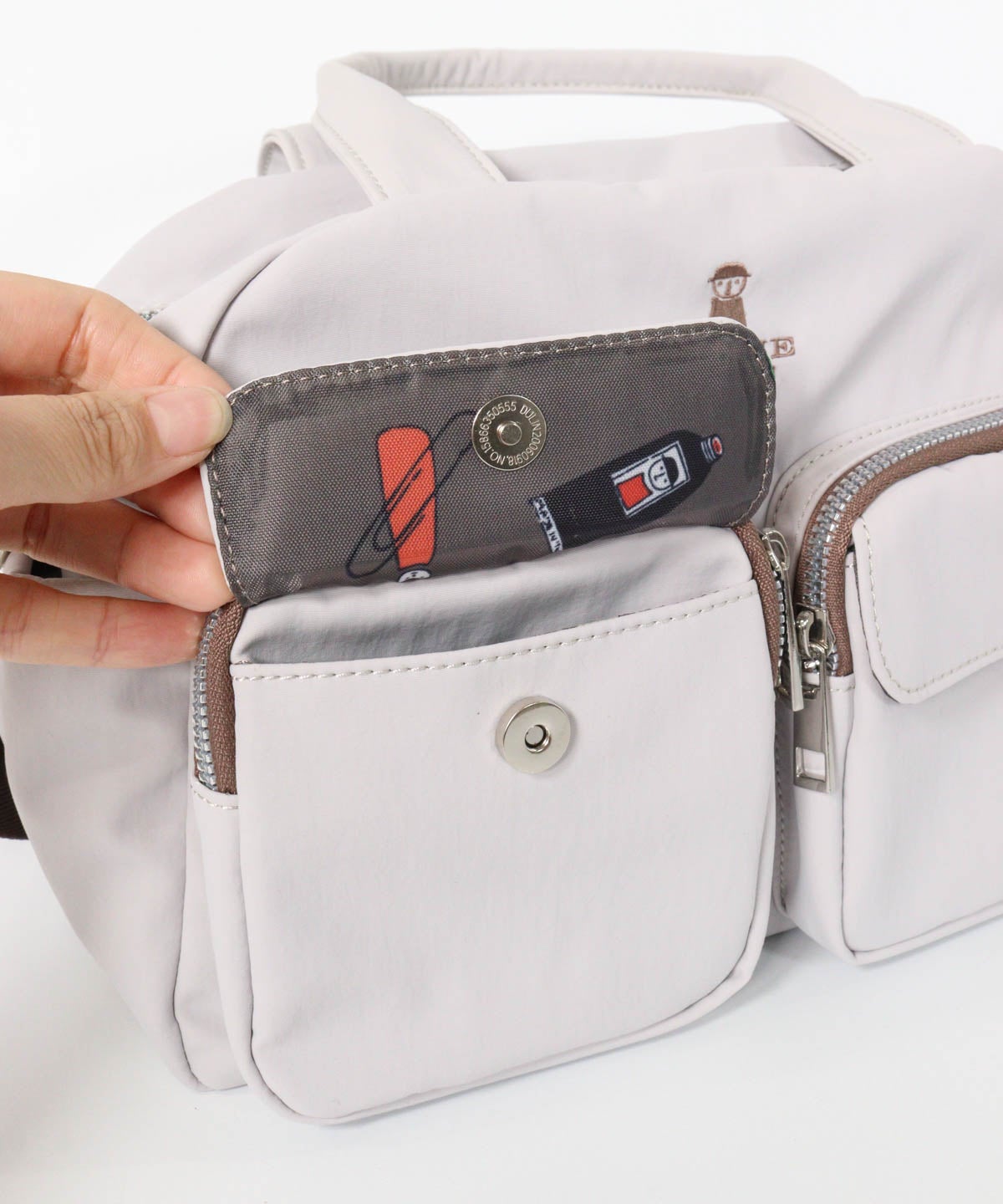 右ボタン付きポケット（ライトグレー）