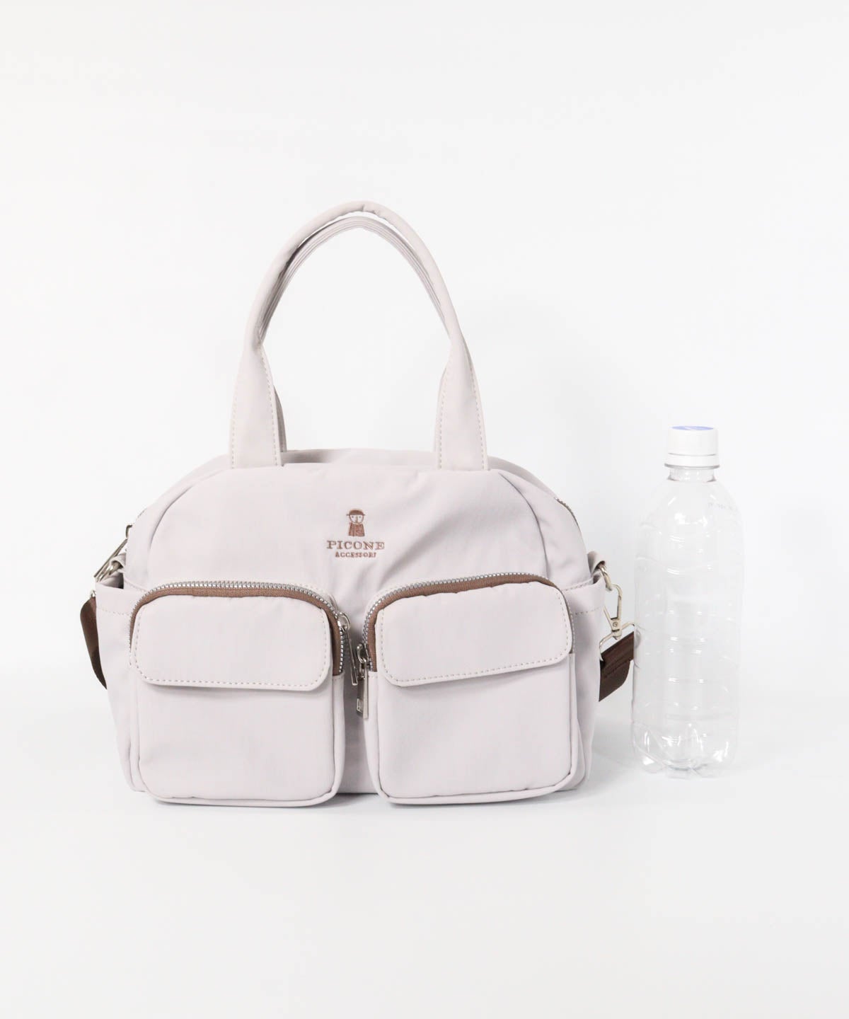 バッグサイズ比較・中ペットボトルと同等（ライトグレー）