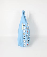 ワンハンドルバッグ＜Medium＞(ブルー)横