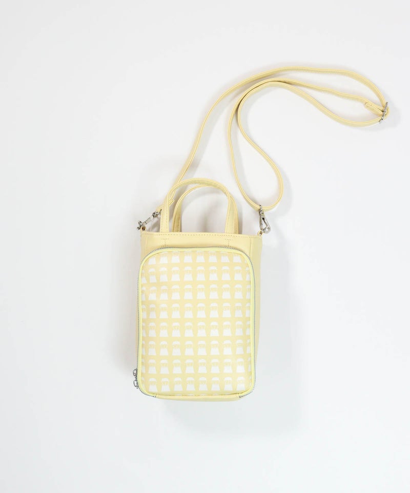 カードポケット付きショルダーバッグ(イエロー)前