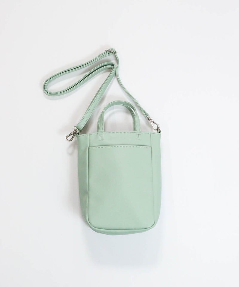 カードポケット付きショルダーバッグ(ライトグリーン)後ろ