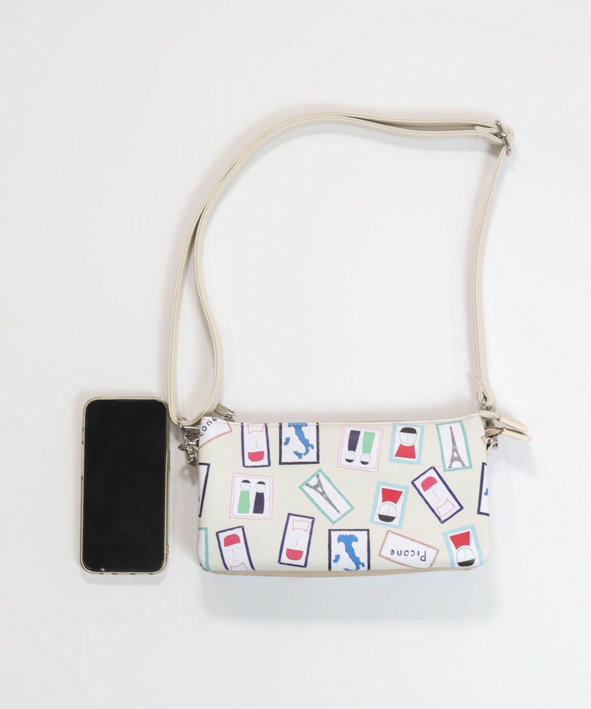 バッグサイズ比較・スマートフォンと同等（ベージュ）