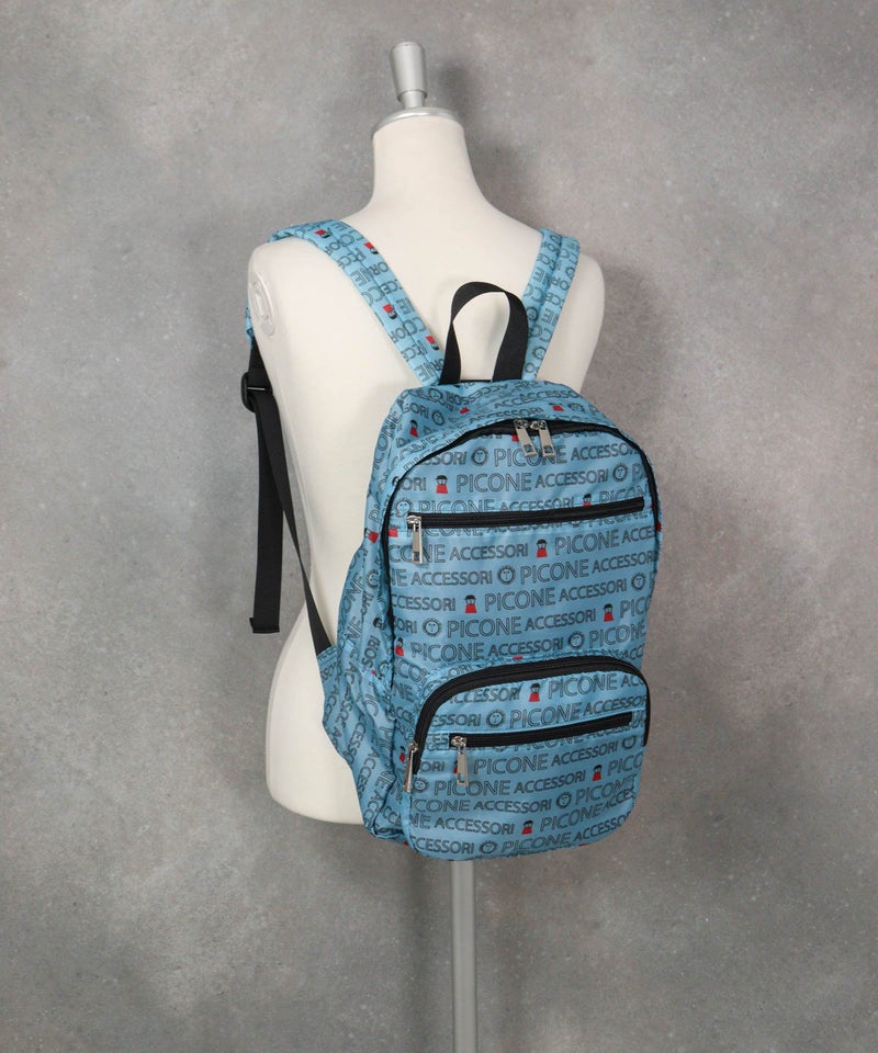 折りたたみリュック（ブルー）前