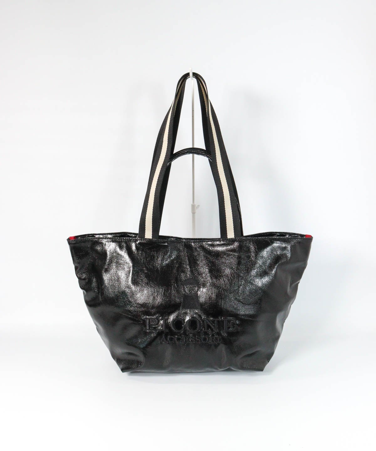 メタリックトートバッグ(ブラック)前