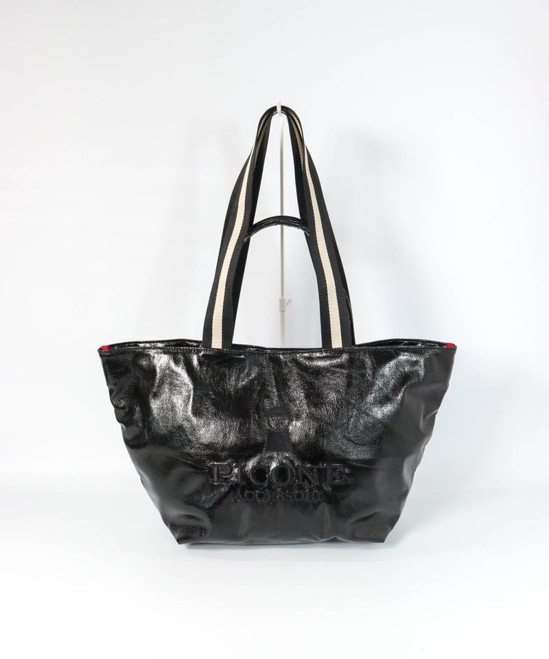 メタリックトートバッグ(ブラック)前
