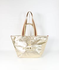 メタリックトートバッグ(ベージュ)前