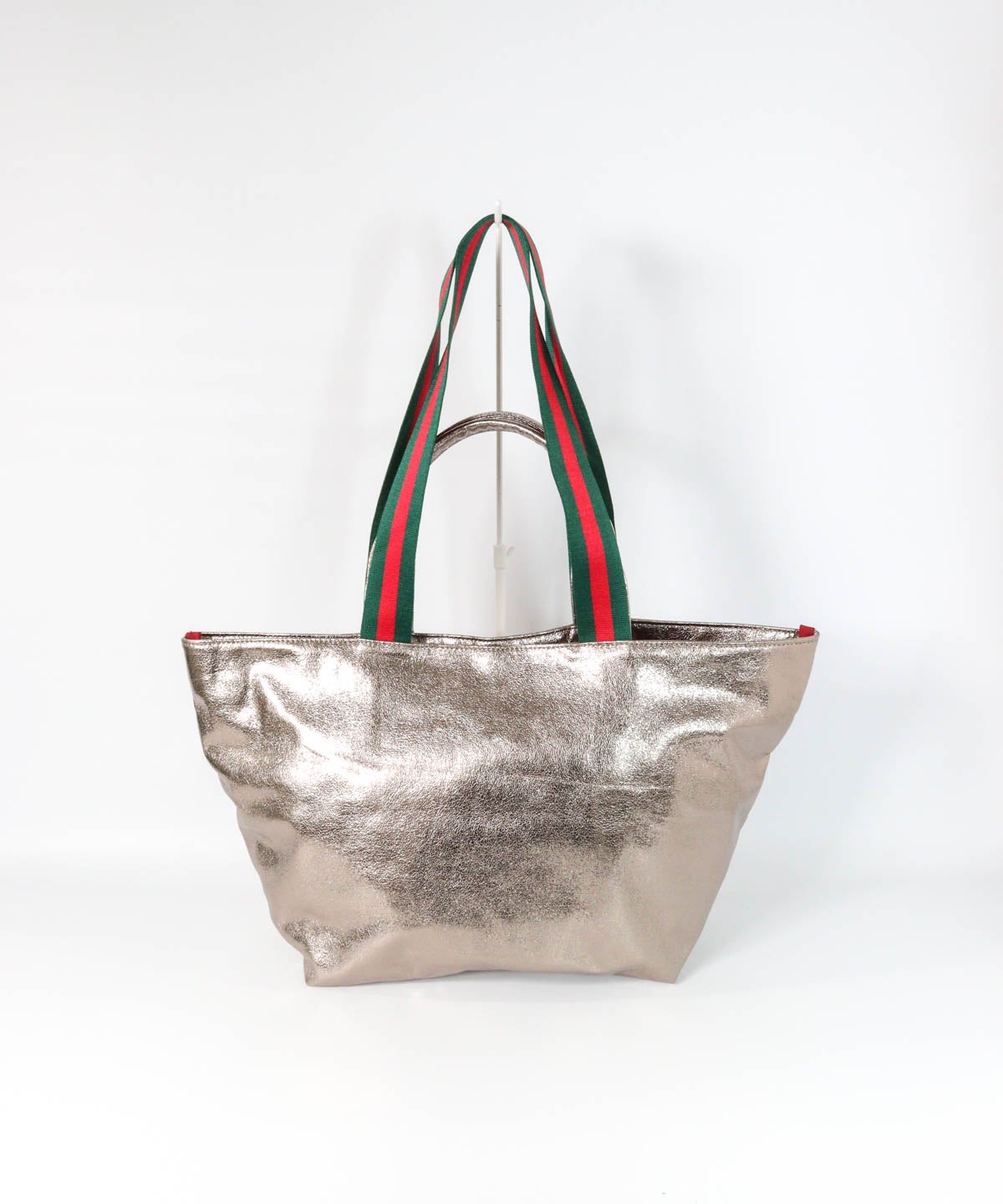 メタリックトートバッグ(グレー)後ろ