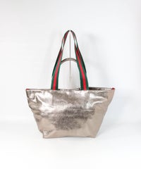 メタリックトートバッグ(グレー)後ろ