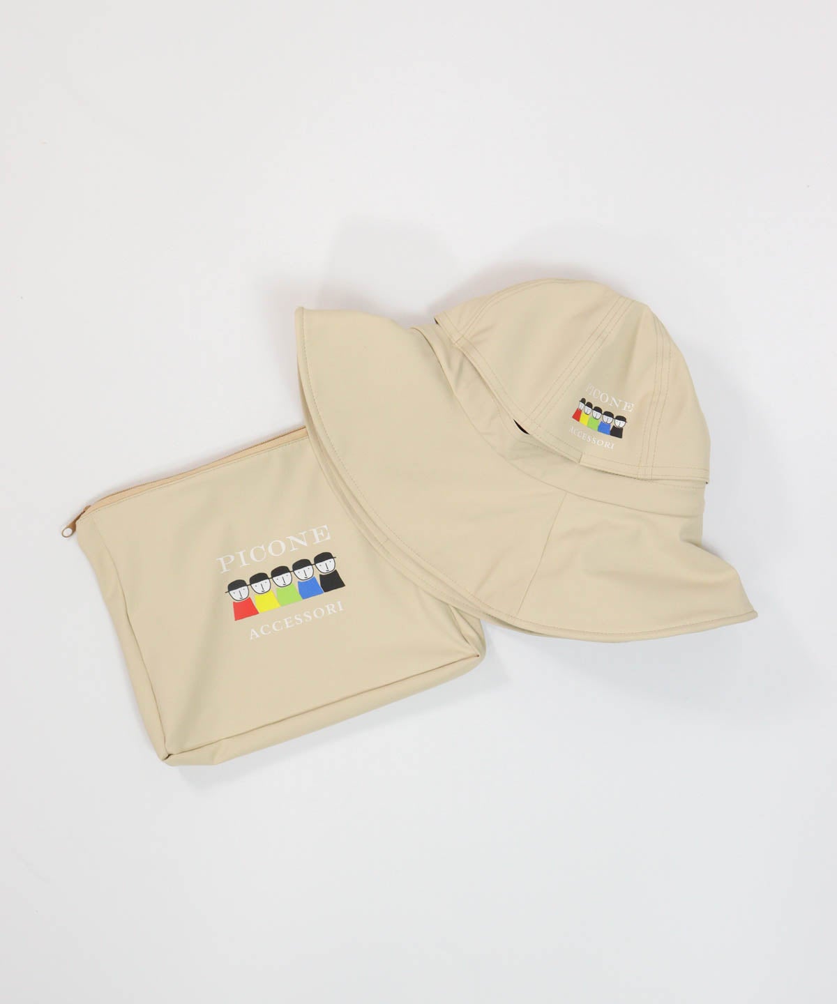 ポーチ付き3WAYハット（ベージュ）前