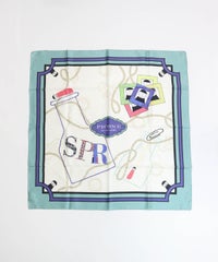 シルク100％スカーフ（ライトグリーン）表