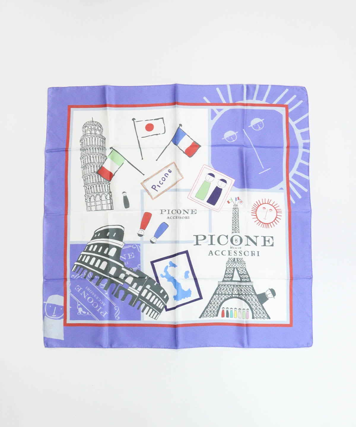 シルク100％スカーフ（ライトパープル）表