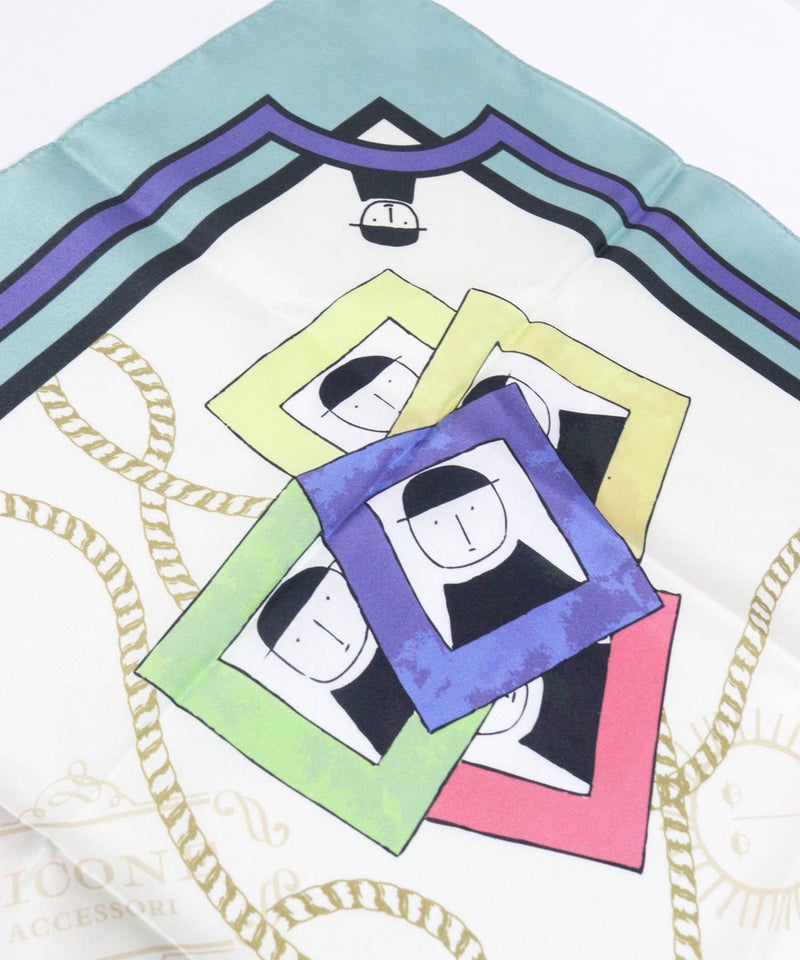 スカーフ右上・ピッコーネイラスト（ライトグリーン）