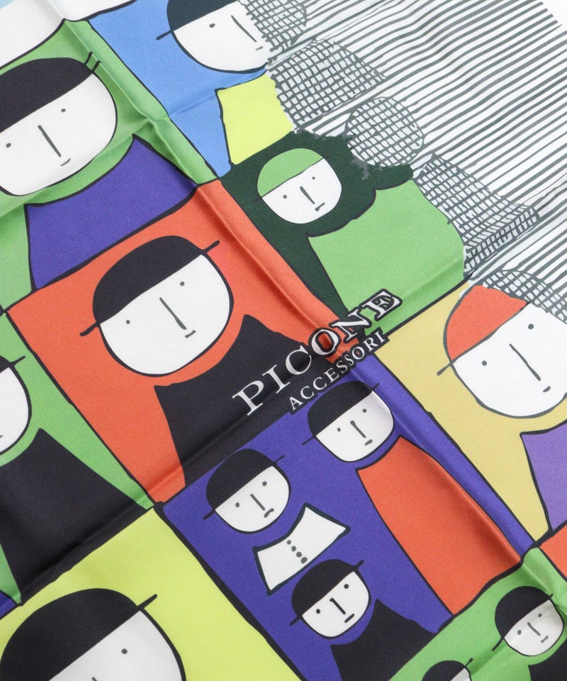 スカーフ表面デザイン（ブルー）