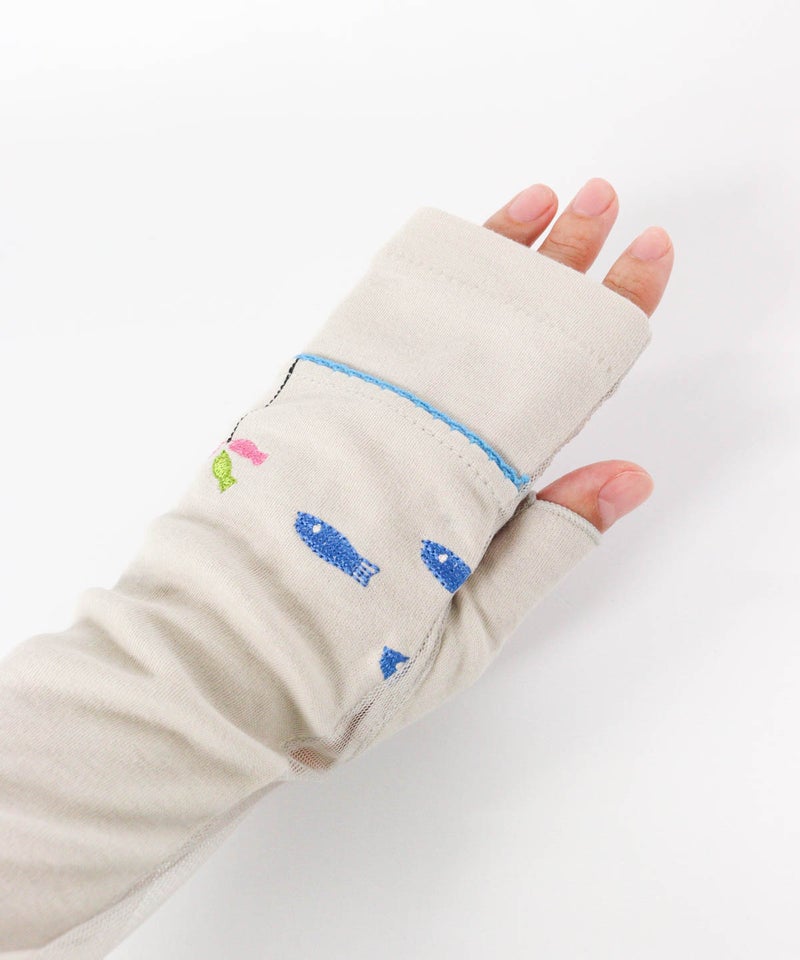 着用イメージ手の甲側(ライトグレー)