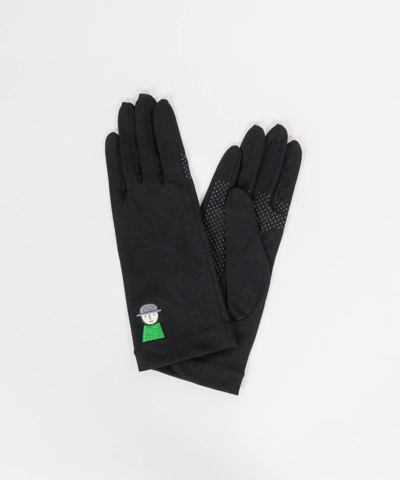 ピコ刺繍UV冷感手袋(ブラック)