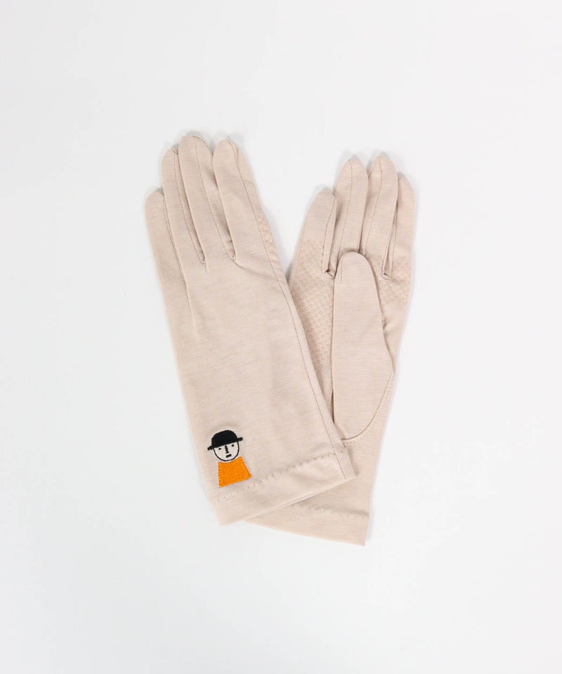 ピコ刺繍UV冷感手袋(ベージュ)