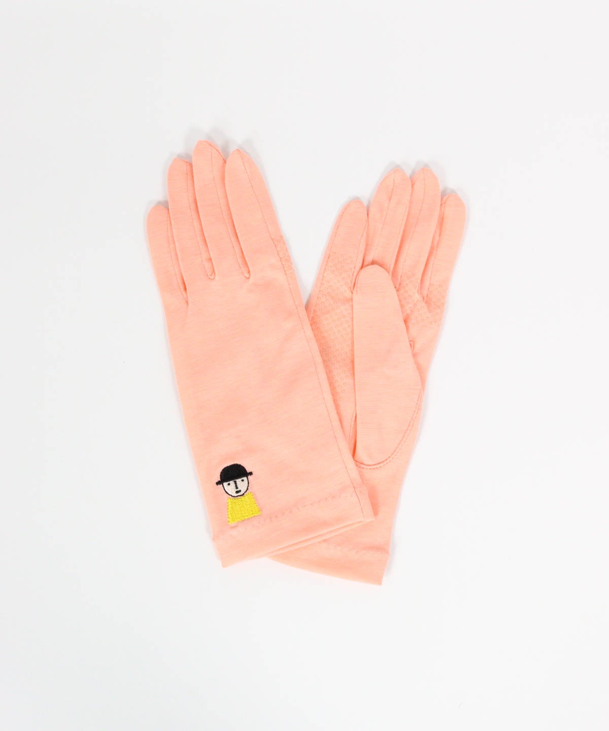 ピコ刺繍UV冷感手袋(ライトオレンジ)