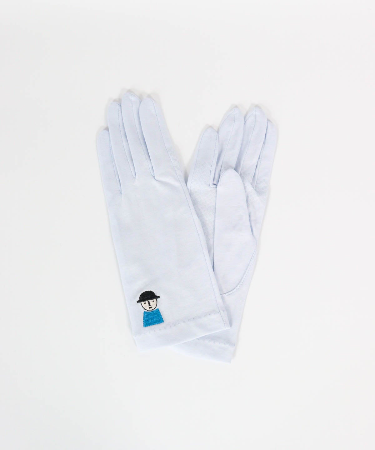 ピコ刺繍UV冷感手袋(ライトブルー)