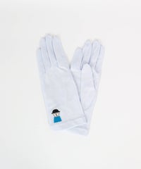 ピコ刺繍UV冷感手袋(ライトブルー)