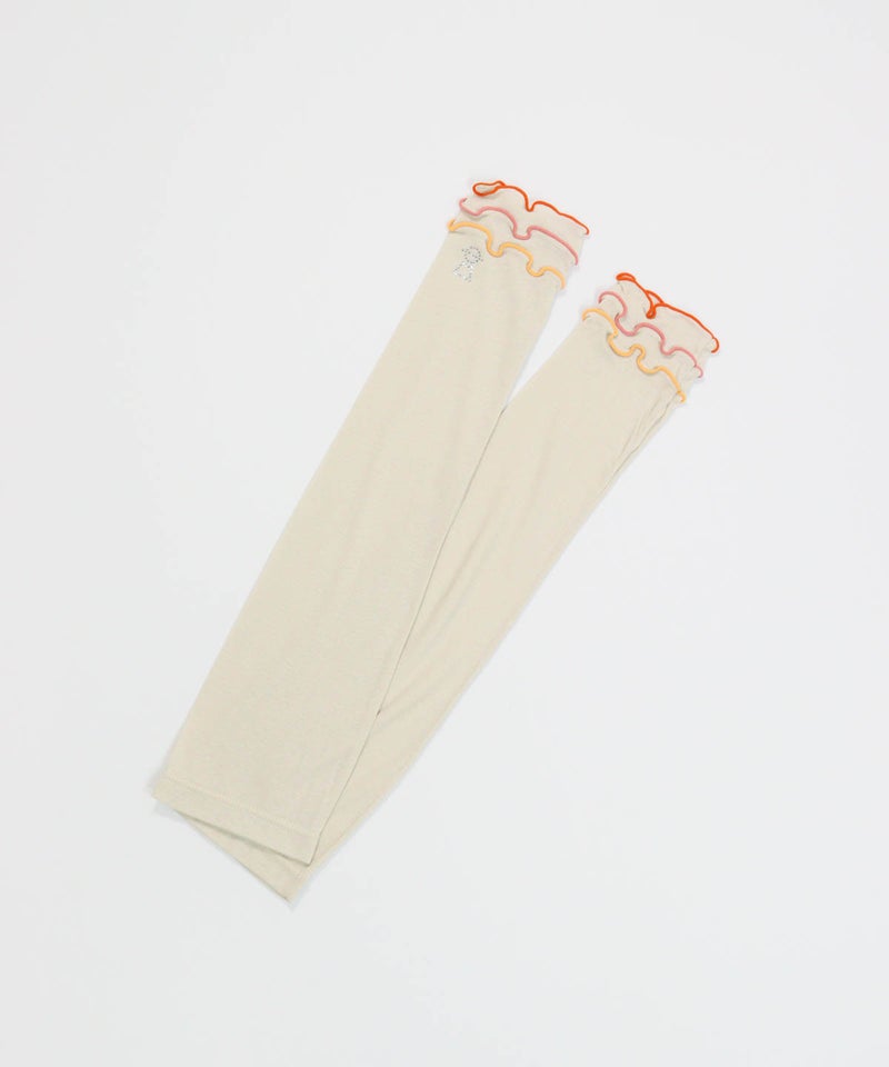 メローフリルUV冷感アームカバー(ベージュ)