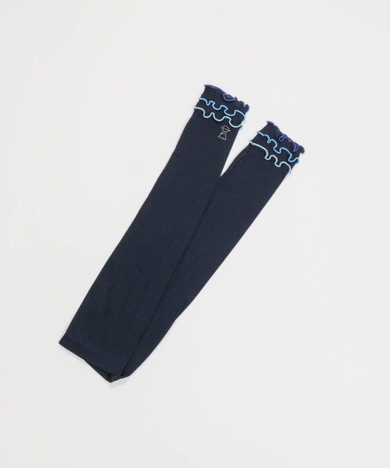メローフリルUV冷感アームカバー(ネイビー)