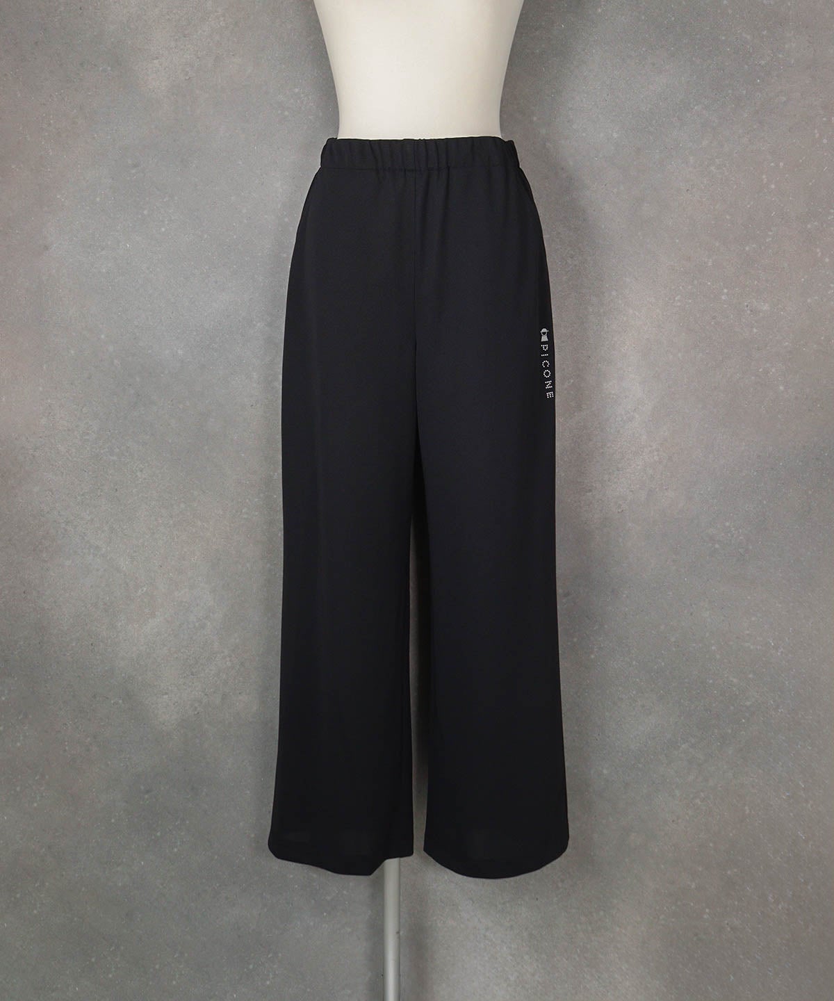 UV速乾ストレートワイドパンツ(ブラック)前